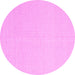 Round Solid Pink Modern Rug, con2419pnk