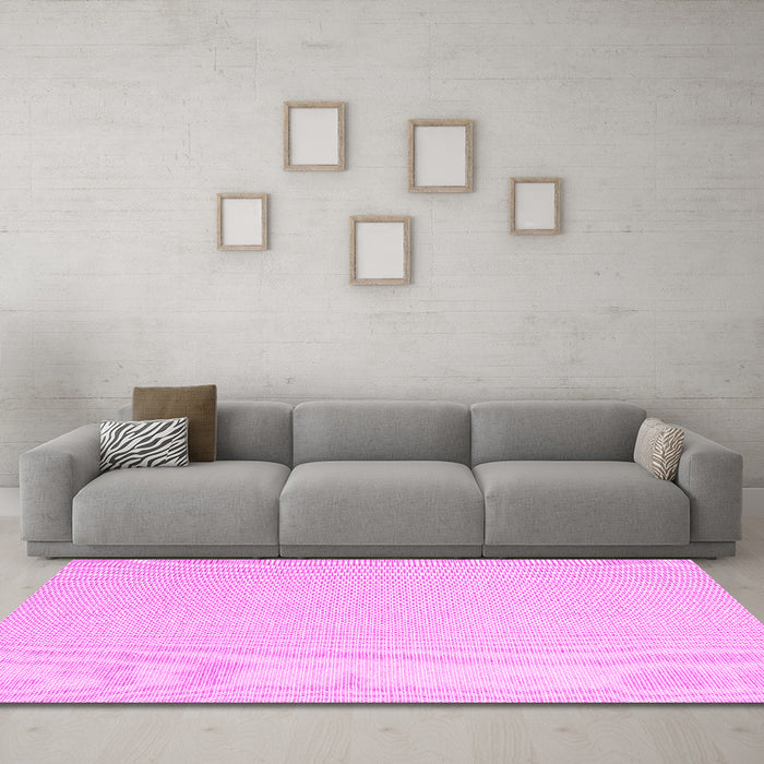 Machine Washable Solid Pink Modern Rug in a Living Room, wshcon2419pnk