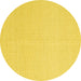 Round Solid Yellow Modern Rug, con2419yw