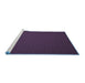 Sideview of Machine Washable Abstract Blue Contemporary Rug, wshcon241blu