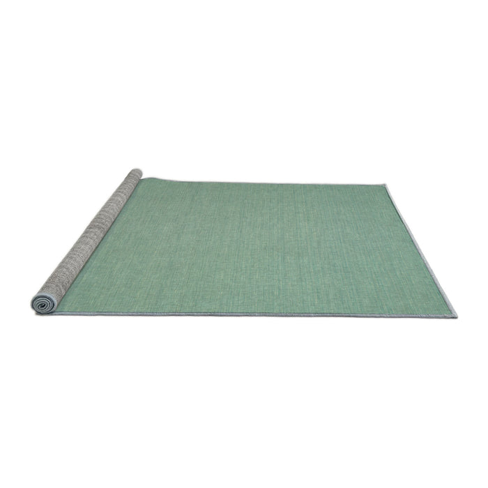 Serging Thickness of Machine Washable Contemporary Blue Green Rug, wshcon242