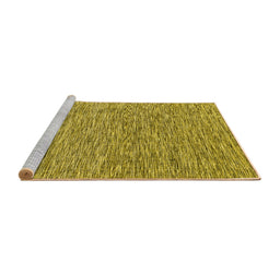 Sideview of Machine Washable Abstract Yellow Contemporary Rug, wshcon2420yw