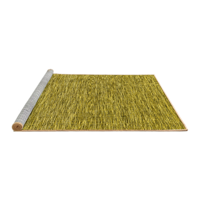 Sideview of Machine Washable Abstract Yellow Contemporary Rug, wshcon2420yw