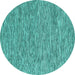 Round Machine Washable Abstract Turquoise Contemporary Area Rugs, wshcon2420turq