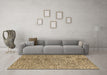 Machine Washable Abstract Brown Contemporary Rug in a Living Room,, wshcon2420brn