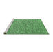 Sideview of Machine Washable Abstract Emerald Green Contemporary Area Rugs, wshcon2420emgrn