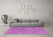 Machine Washable Abstract Pink Contemporary Rug in a Living Room, wshcon2420pnk