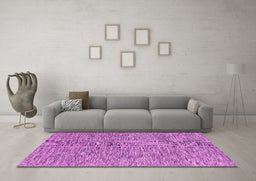 Machine Washable Abstract Pink Contemporary Rug in a Living Room, wshcon2420pnk