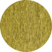 Round Machine Washable Abstract Yellow Contemporary Rug, wshcon2420yw