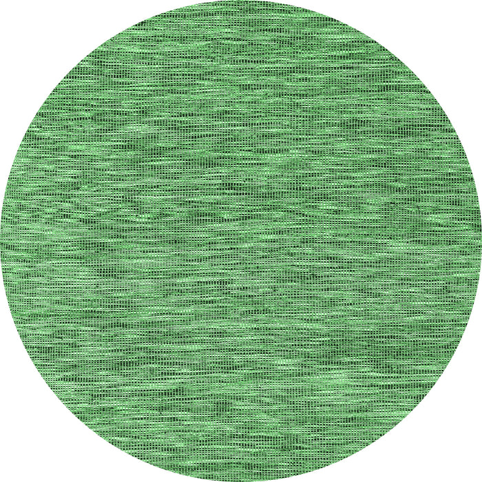 Round Abstract Emerald Green Contemporary Rug, con2420emgrn
