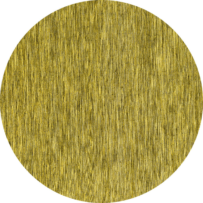 Round Abstract Yellow Contemporary Rug, con2420yw