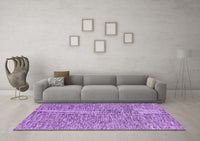 Machine Washable Abstract Purple Contemporary Rug, wshcon2420pur