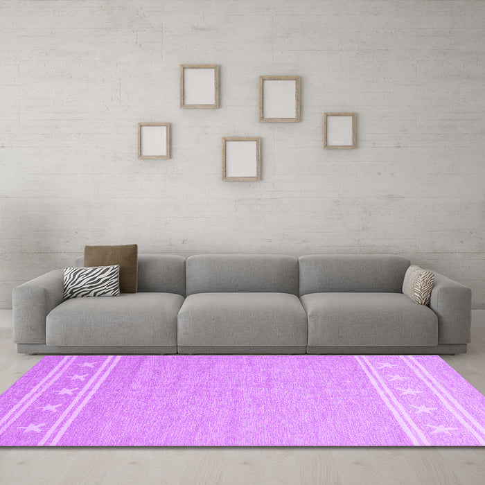 Machine Washable Abstract Purple Contemporary Area Rugs in a Living Room, wshcon2421pur