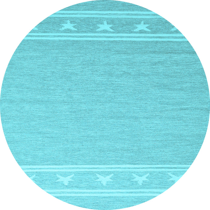 Round Machine Washable Abstract Light Blue Contemporary Rug, wshcon2421lblu