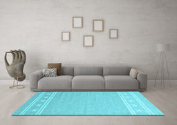 Machine Washable Abstract Light Blue Contemporary Rug in a Living Room, wshcon2421lblu