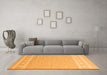 Machine Washable Abstract Orange Contemporary Area Rugs in a Living Room, wshcon2421org