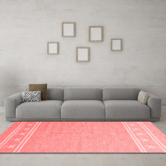 Contemporary Red Washable Rugs