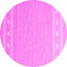 Round Machine Washable Abstract Pink Contemporary Rug, wshcon2421pnk