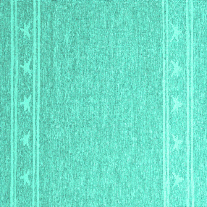 Square Abstract Turquoise Contemporary Rug, con2421turq