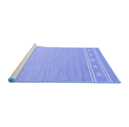 Sideview of Machine Washable Abstract Blue Contemporary Rug, wshcon2421blu