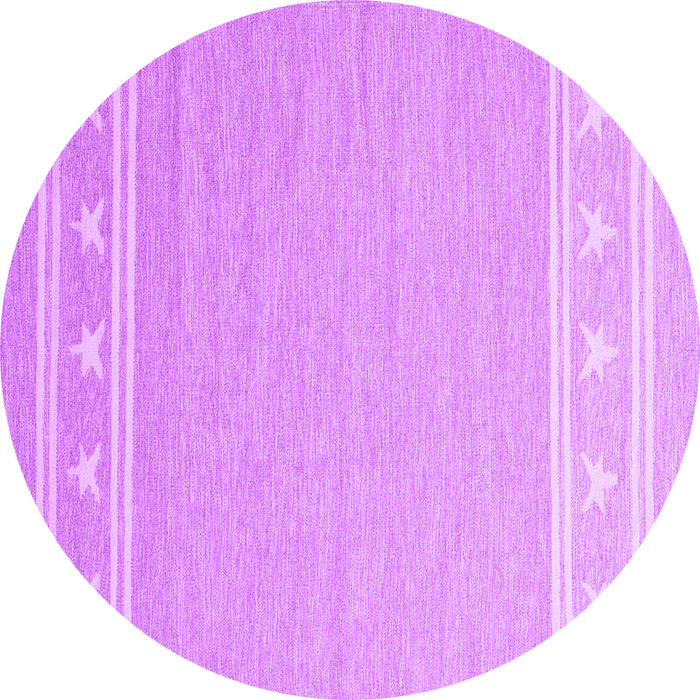 Round Machine Washable Abstract Purple Contemporary Area Rugs, wshcon2421pur
