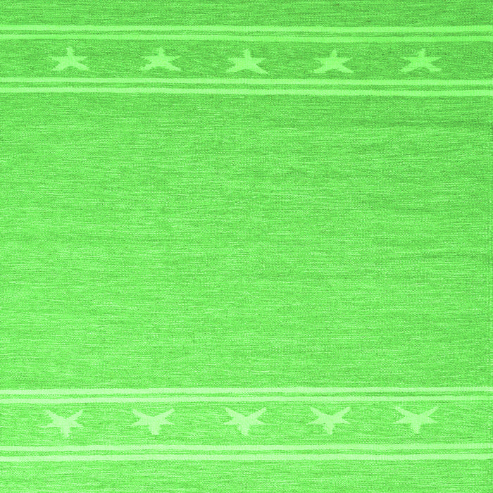 Serging Thickness of Abstract Green Contemporary Rug, con2421grn