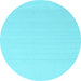 Round Machine Washable Solid Light Blue Modern Rug, wshcon2422lblu