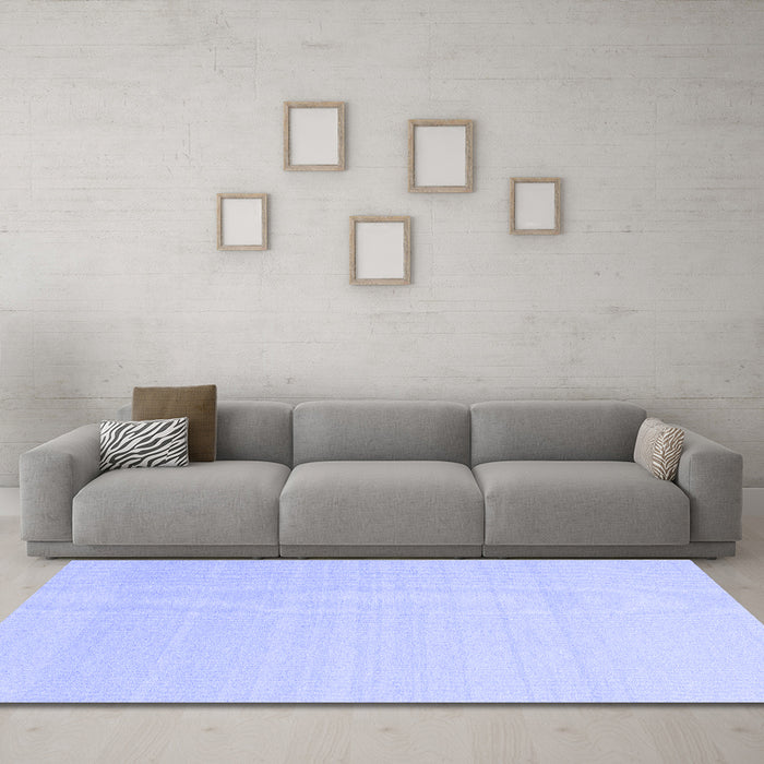 Machine Washable Solid Blue Modern Rug in a Living Room, wshcon2422blu