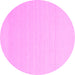 Round Solid Pink Modern Rug, con2422pnk