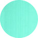 Round Solid Turquoise Modern Rug, con2422turq