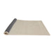 Thickness of Contemporary Desert Sand Beige Solid Rug, con2423