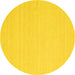 Round Solid Yellow Modern Rug, con2423yw