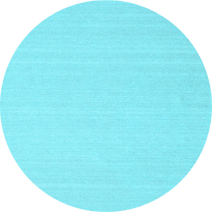 Round Machine Washable Solid Light Blue Modern Rug, wshcon2423lblu