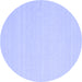 Round Solid Blue Modern Rug, con2423blu