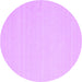 Round Solid Purple Modern Rug, con2423pur