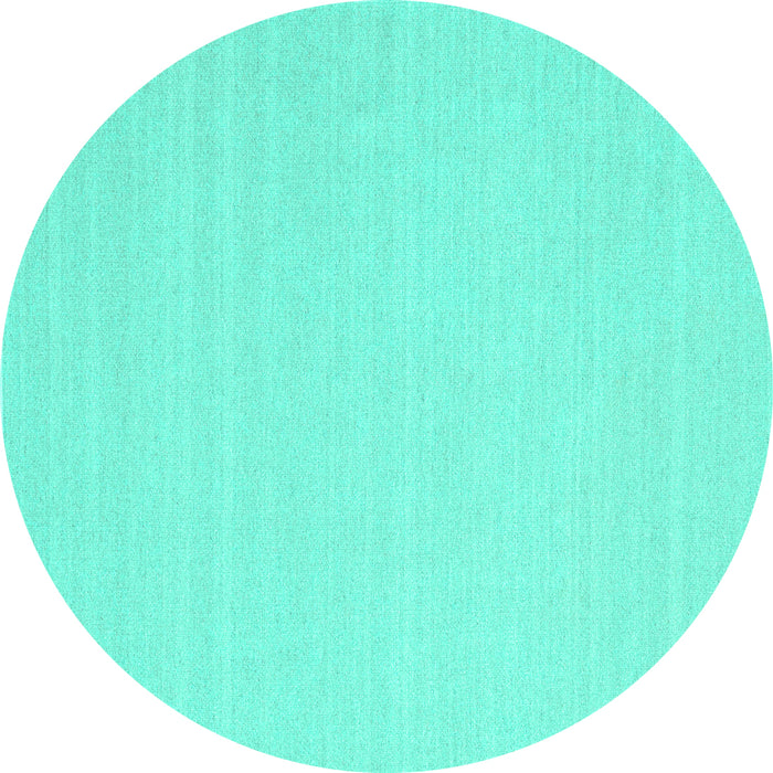 Round Solid Turquoise Modern Rug, con2423turq