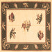 Square Southwestern Brown Country Rug, con2424brn