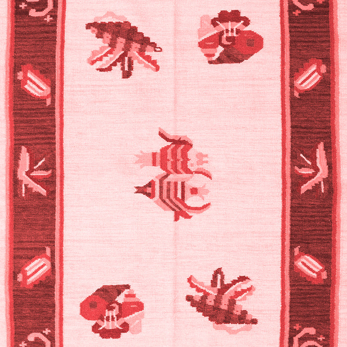 Machine Washable Southwestern Red Country Rug, wshcon2424red