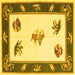 Square Southwestern Yellow Country Rug, con2424yw