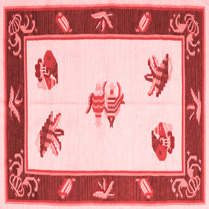 Machine Washable Southwestern Red Country Rug, wshcon2424red