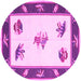 Round Southwestern Pink Country Rug, con2424pnk