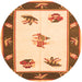 Square Southwestern Orange Country Rug, con2424org