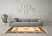 Machine Washable Southwestern Brown Country Rug in a Living Room,, wshcon2424brn