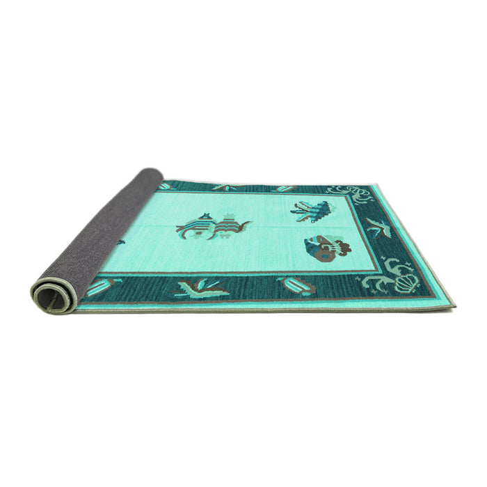 Sideview of Southwestern Turquoise Country Rug, con2424turq