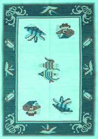 Southwestern Turquoise Country Rug, con2424turq