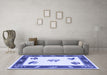 Machine Washable Southwestern Blue Country Rug in a Living Room, wshcon2424blu