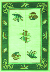 Southwestern Green Country Rug, con2424grn