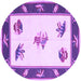 Round Southwestern Purple Country Rug, con2424pur