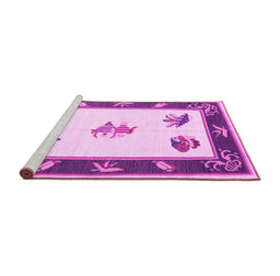 Sideview of Machine Washable Southwestern Pink Country Rug, wshcon2424pnk
