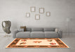 Machine Washable Southwestern Orange Country Area Rugs in a Living Room, wshcon2424org